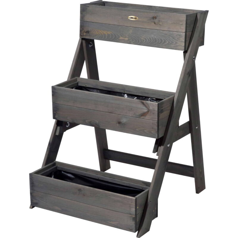 Dobar dreistufige Pflanzkasten aus Holz Kiefer Pflanztreppe