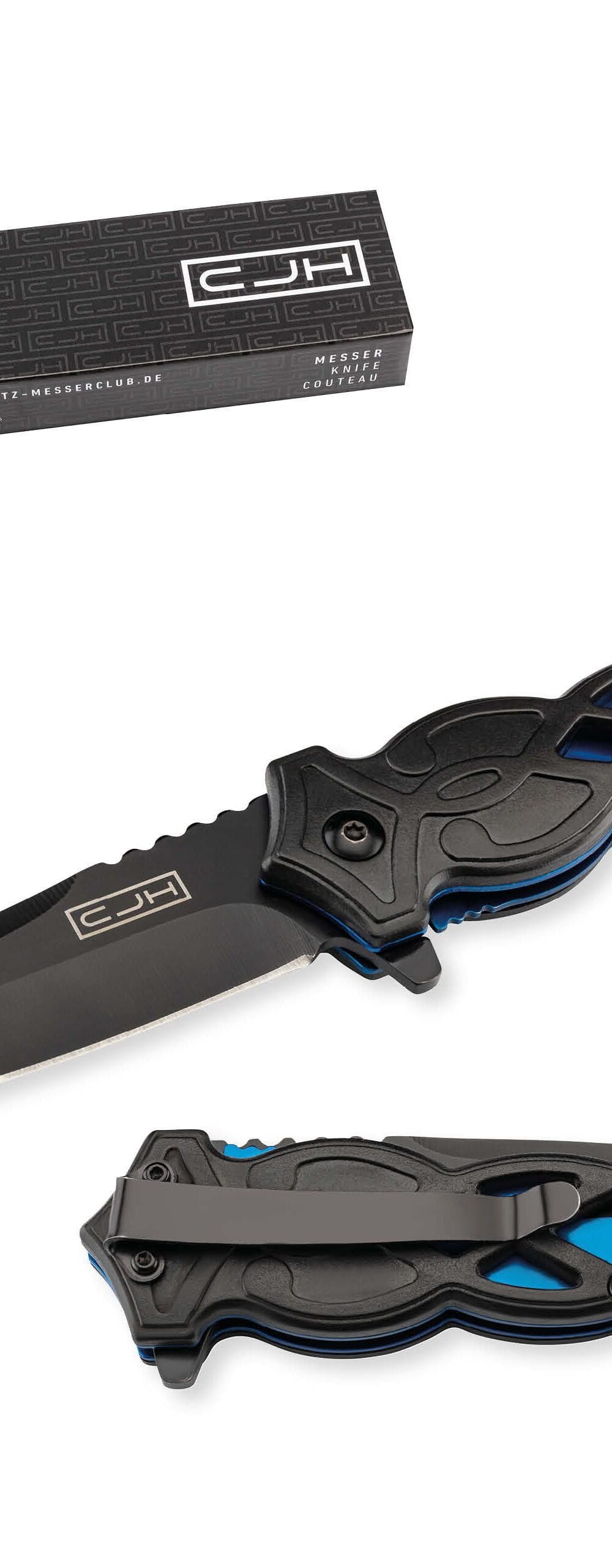 CJH Einhandmesser schwarz blau