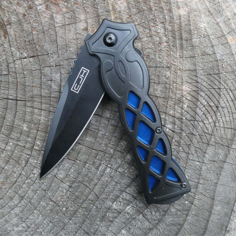 CJH Einhandmesser schwarz blau