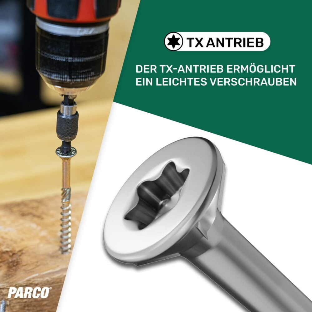 Parco® Plus Holzbauschraube TX30 mit Senkkopf