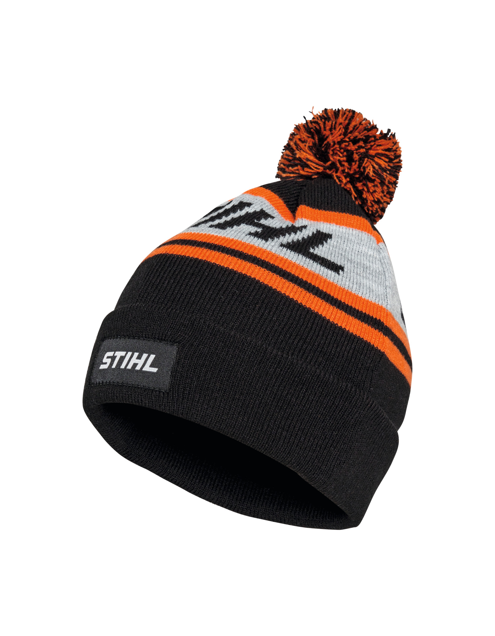 Stihl Mütze POMPON 24 Schwarz/Orange/Grau Accessoires