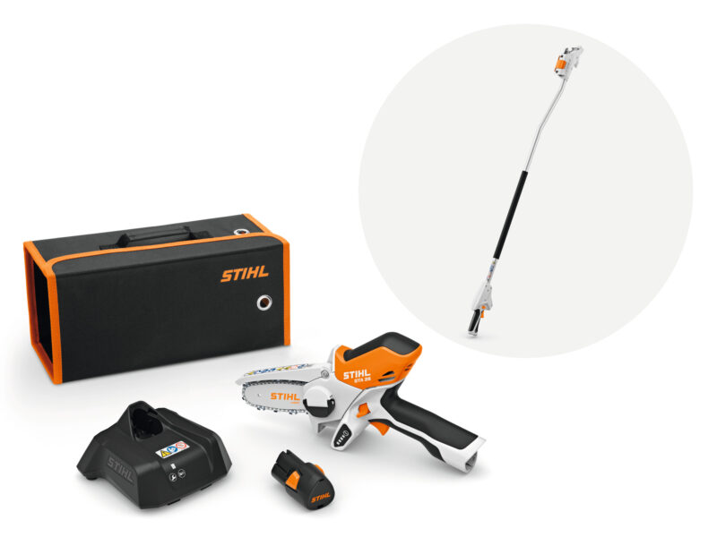 Stihl GTA 26 mit Akku AS 2, Ladegerät AL 1 und Verlängerung Gehölzschneider