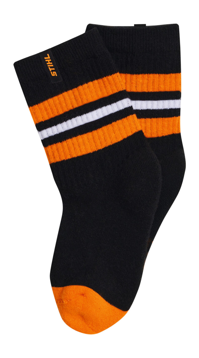 Stihl Kindersocken 3er Set STRIPES Schwarz / Weiß/ Grau Kinder