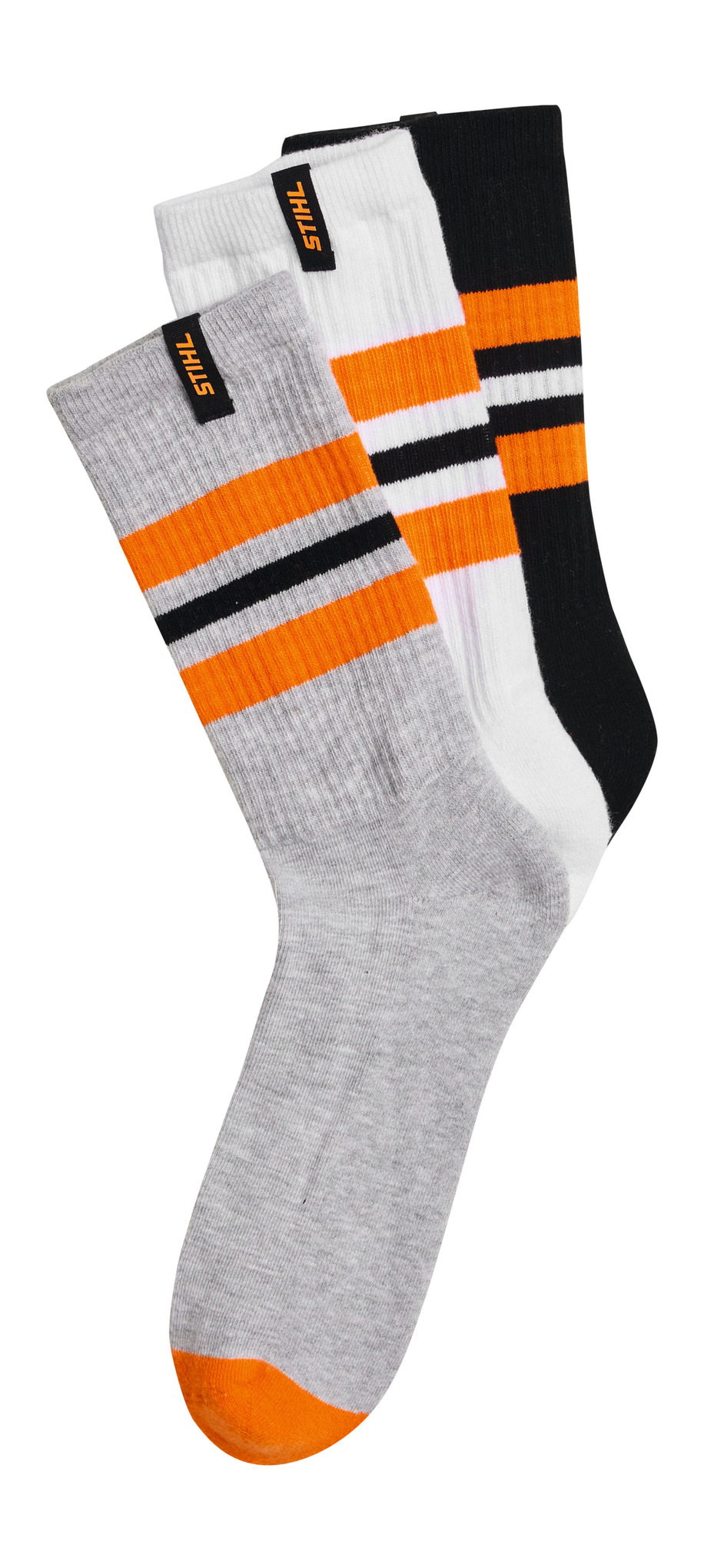 Stihl Socken STRIPES 3er Set Schwarz / Weiß / Grau Accessoires
