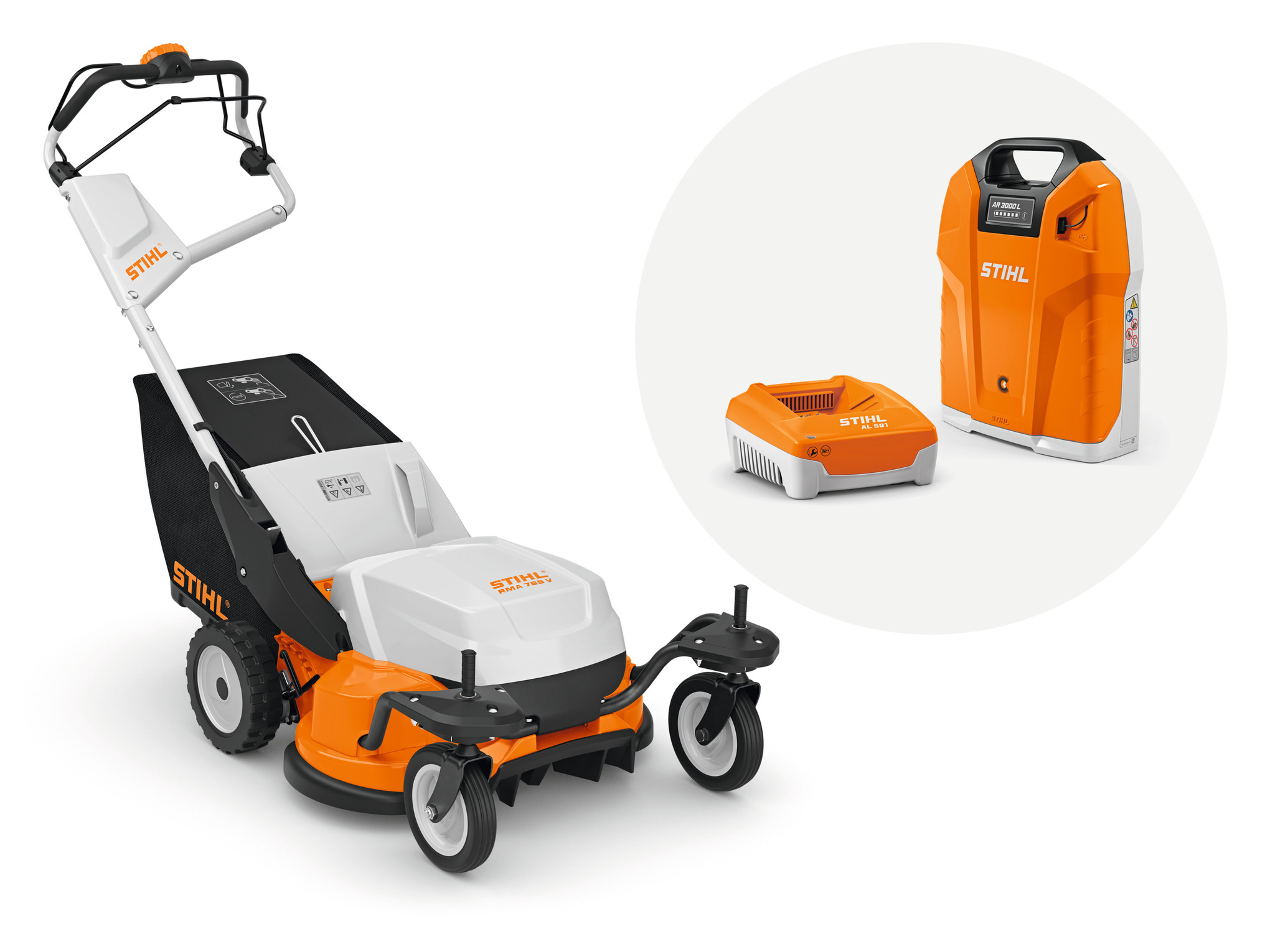 Stihl RMA 765 V Set mit AR 3000 L und AL 501 Rasenmäher