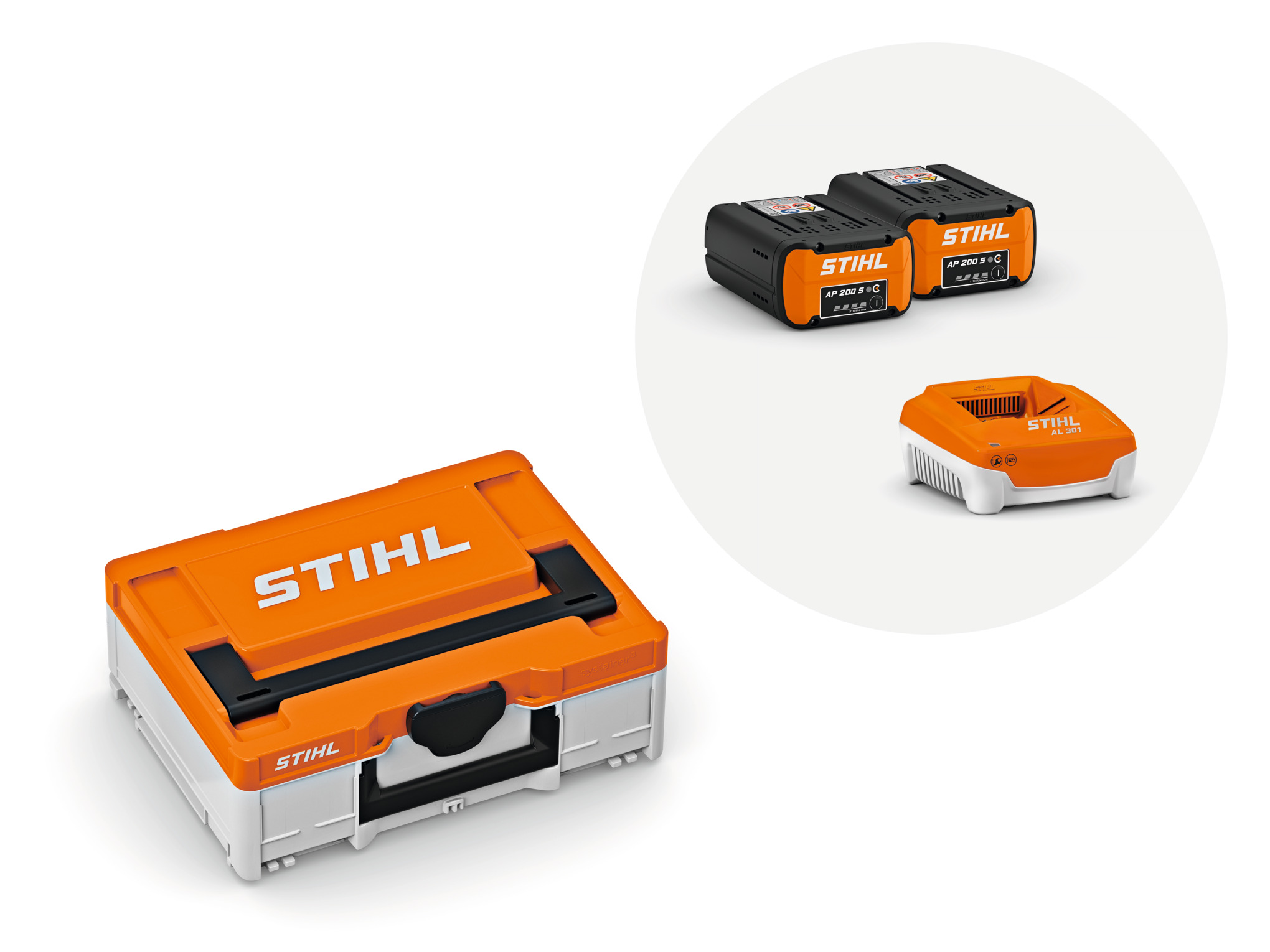 Stihl Power Box 1 mit 2x AP 200 S und AL 301 AP System