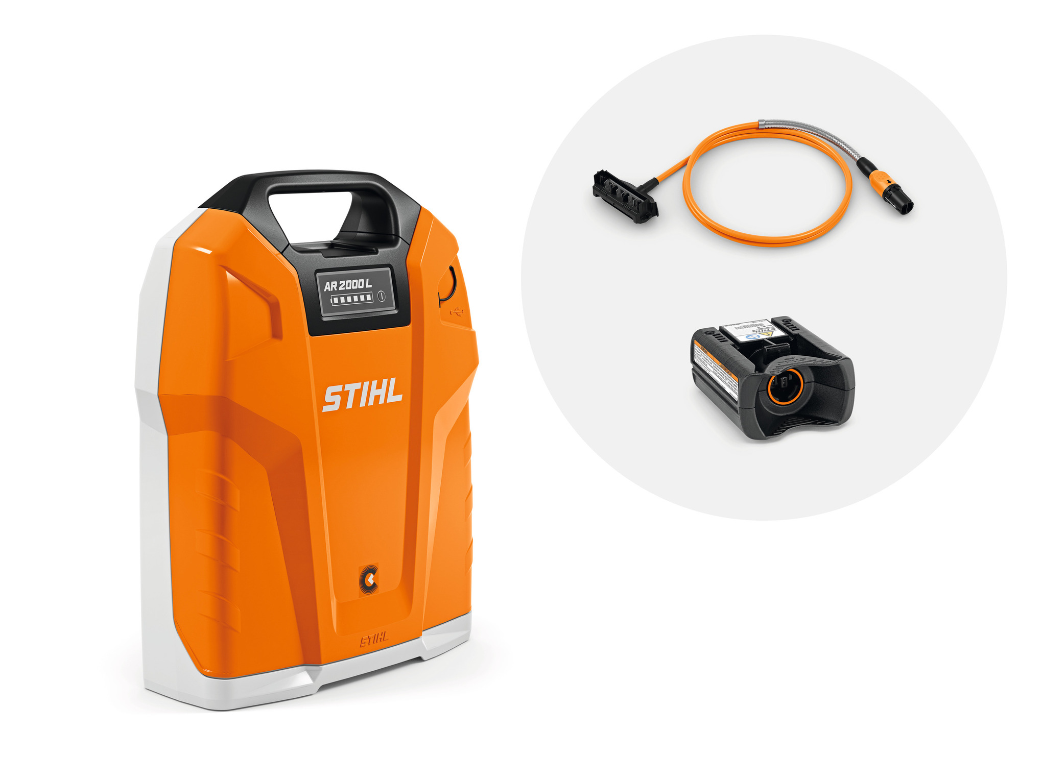 Stihl Rückentragbarer Akku AR 2000 L, Set mit Adapter AP und Anschlussleitung Stihl Connected